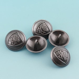 Metal Buttons -6sets 18mm- Antique Silver Shank Buttons Sheild Clothing button Celtic Buttons Coat Button Sewing Fastener leather craft