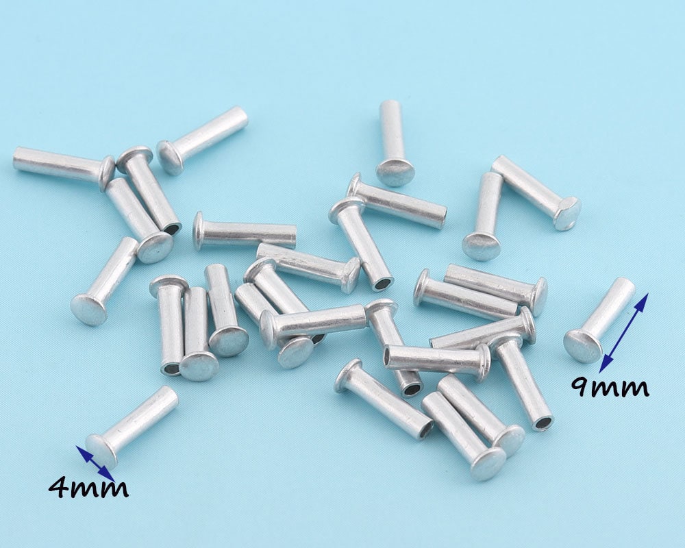 Silver Rapid Rivets Grommet 100pcs 9*4mm Rivets Metal Single Rivets ...