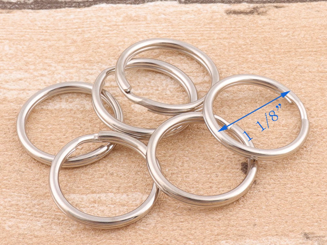 Key O Ring 1 1/8”(28mm) Key Ring Silver O Ring 20pcs Large Key Fob Ring Metal ...