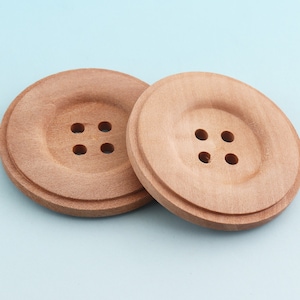 Wooden Buttons 10pcs 35mm Large Button Coat Buttons Two Holes Large Buttons  Sweater Button Sewing Fastener 