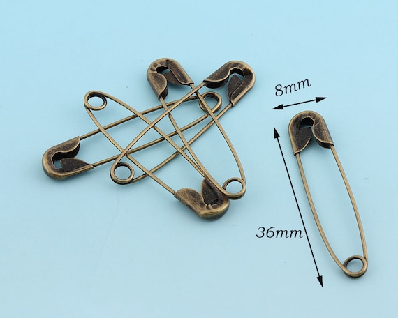 Antique Bronze Safety Pins 100pcs 366mm Charming Safety Pins Metal