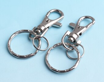 8pcs 38 * 9mm Silber Schwenkverschluss mit Schlüsselanhänger Snap Haken Metall Hummer Verschluss Schlüsselanhänger Lanyard Haken Tasche Hardware