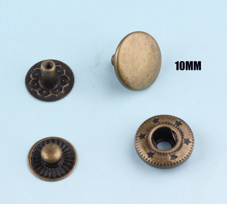 Snap Buttons 50 Sets 10 Mm Antique Bronze Snap Buttons Snap Etsy