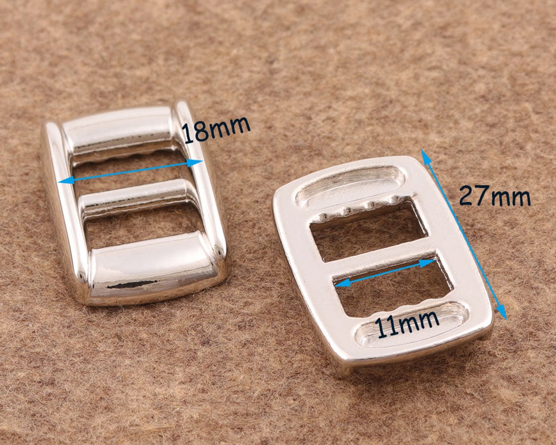 Silver Slider Belt Buckle 6pcs 2718mm Metal Adjuster Buckle Etsy
