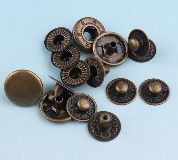 Rivetti Per Cuoio Kit Bottoni A Pressione 10mm - 100 Pezzi Metallici