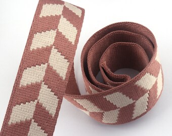 Katoenen webbing voor draagtas bruine streep webbing voor tas handvatten 1.5inch riem riem gitaar riem hondenhalsband tas riem