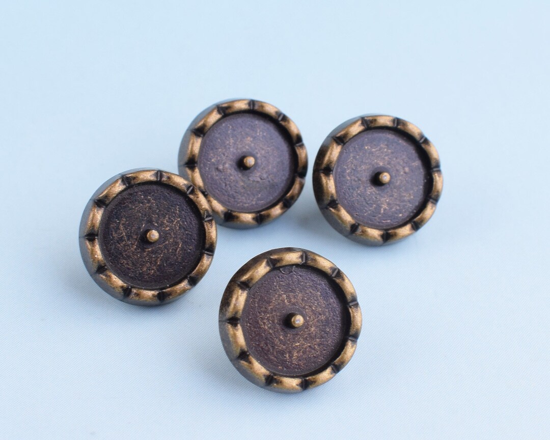 Metal Shirt Buttons 6pcs 10mm Antique Brass Shank Buttons Etsy