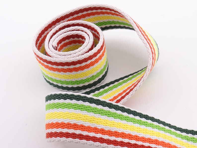 Rainbow Webbing 2 yard x 38mm-Stripes Straps Webbing Canvas Webbing Key Fobs Strap Webbing Bag Strap