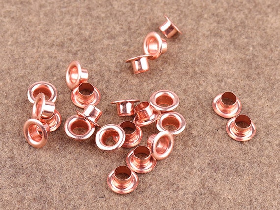 100pcs 9mm Rose Gold Eyelets Round Grommet Eyelets for Sewing Bead Cores  Clothes Leather Hardware Craft Canvas Making 