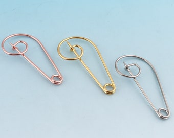 Rose gold Safety Pins 20pcs 55*25 mm Gold/Silver  Safety Pins Copper Pins Brooch Safety Pins Sewing Safety Pins Supply