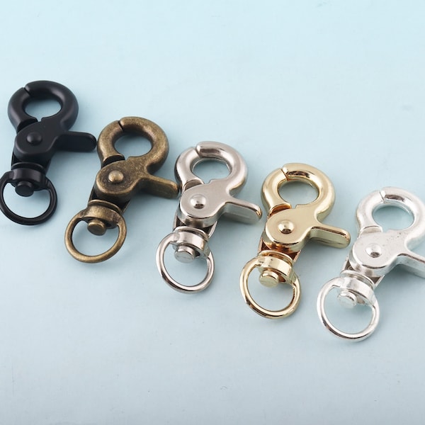 Swivel Clasp for Dog Leash Black Snap Hook Metal Lobster Clasp Lanyard Hook Clips Bag Hardware Accessories