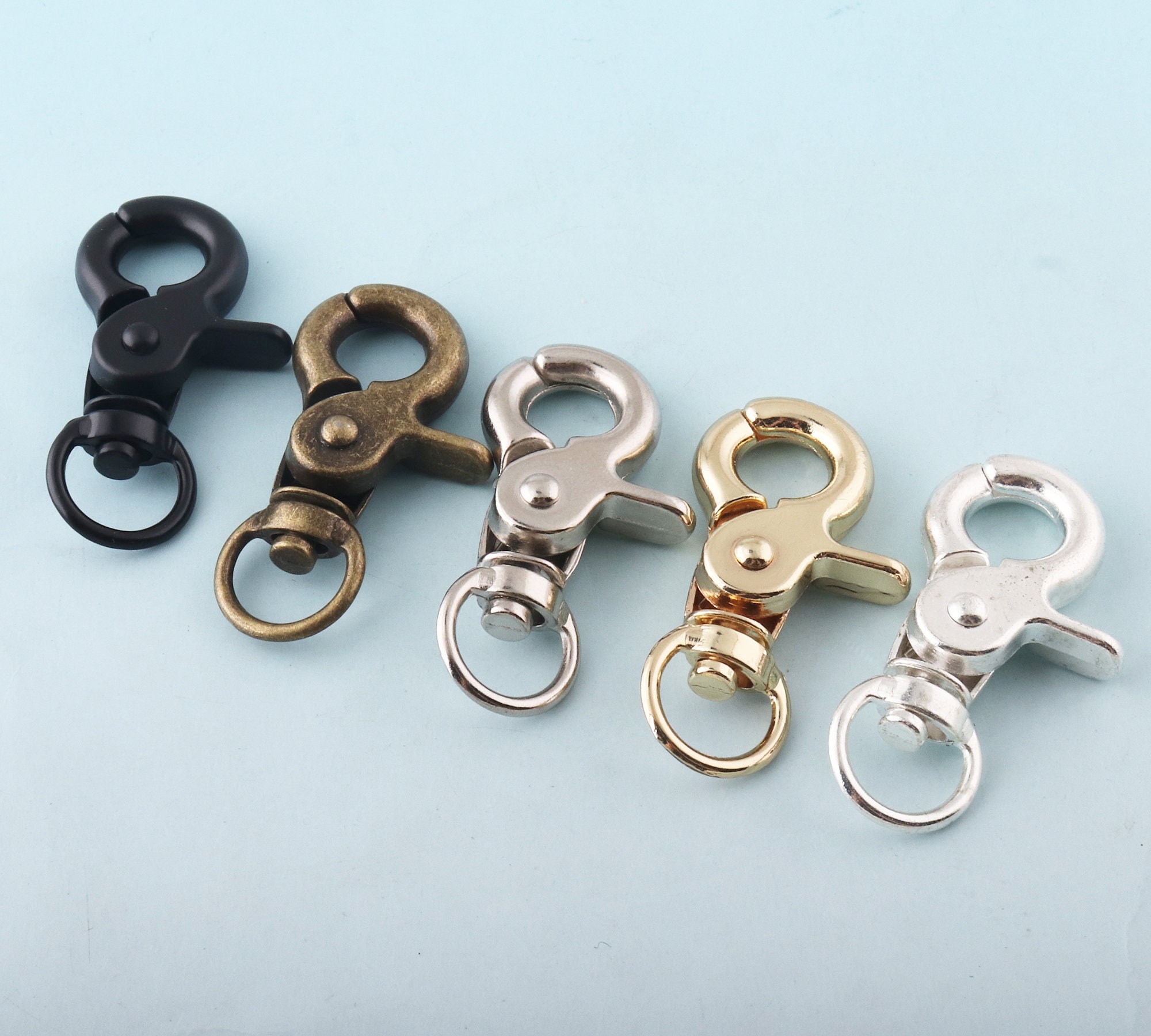5, 10, or 15 Iron Swivel Lobster Claw Clasps, Platinum, 1inch D-ring,  Lanyard Connector, Keychains, DIY Kid's Crafts, Purse Strap, Dog Leash 