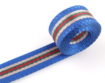 Taśma w niebieskie paski 25 mm Nylonowa taśma do kluczy Breloczki Pasek do torby Obroża dla psa Taśma
