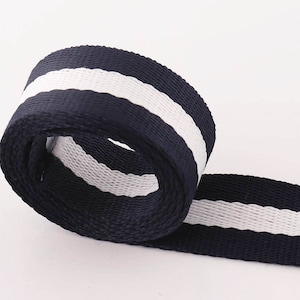 Black Stripe Webbing 5 yards*25mm Webbing Fabric Handbag Strap Canvas Webbing Key Fobs Strap Webbing Bag strap Dog webbing Collar