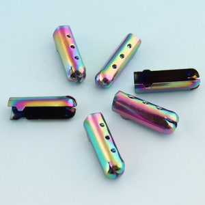 Metal Aglets 20*5mm Rainbow Shoelace Tips Shoelace Bullet Tube Clasps Shoelace Cord Ends Cord Finish Ends Metal End Tips End Stopper