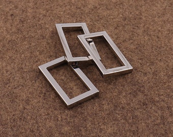 6 unids 1"(25mm) Mini plata Rectángulo Anillos Metal Rectángulo Anillo Cinturón Hebilla Correa Correa Rectángulo Anillo Bolso Accesorios Accesorios