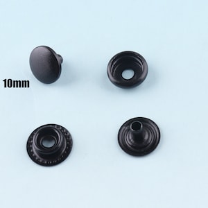 Druckknöpfe 50sets 10mm/12mm schwarz Druck Ohrstecker Frühling Popper Kleidung Knopf Mantel Metall Knöpfe Leder Verschlüsse Nähen Verschluss