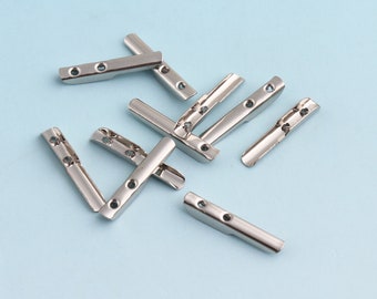 Abrazaderas de plata del extremo de la cinta 50pcs 19mm ribbon End Fastener Cierres - Cierres de cuero end crimps