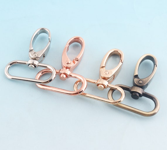 Rose Gold Swivel Clasp 32mm Metal Lobster Clasp Push Gate Snap
