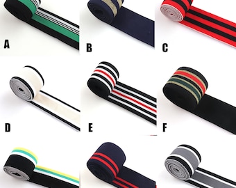 1.5"(38mm) Soft Elastic Webbing strap Elastic band Colorful Striped Webbing Stretch Belt Stretchy Tape Garment Clothing Accessories
