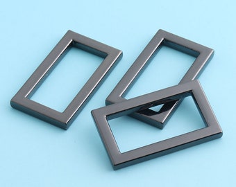 Gunmetal Rectangle Rings 6pcs 1 1/4 » (32mm) Alliage Rectangle Ring Belt Boucle Boucle Boucle Sangle Sangle Bague Sac à main Accessoires
