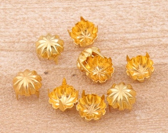 Nailheads Studs 100pcs Golden Nailhead 9 mm Metal Decorative Upholstery Tacks Nails Nailheads Studs for Bag/ Belt Leather Craft