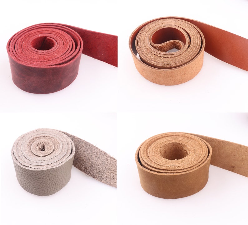 1.5w Genuine Leather Strips Brown Leather Strap Multi Etsy