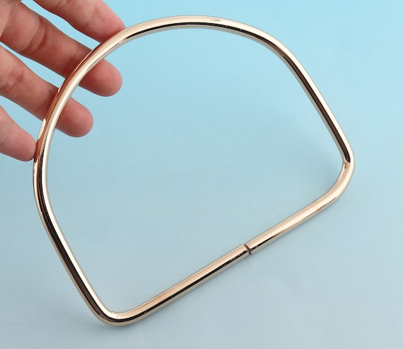 Purse Handles 2pcs 13*10cm Gold Bag Handles Screw Handbag Handle Metal NON Welded D Ring Leatherware Craft Accessories