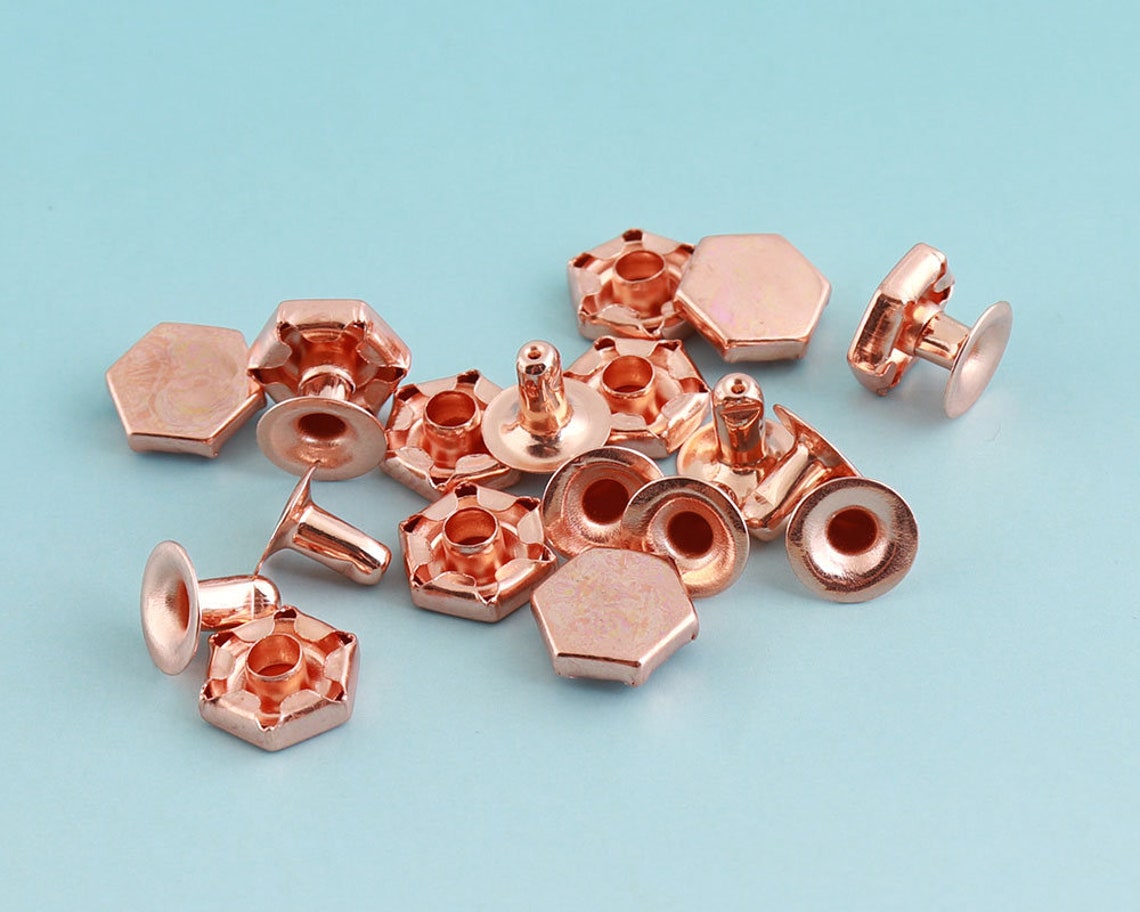 Rectangle Cap Rivets 50pcs 108mm Rose Gold Rivets Metal Etsy