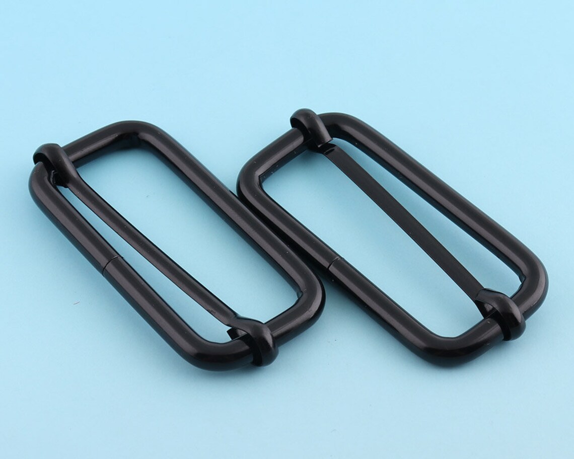 Black Slider Belt Buckle 5020mm Metal Adjuster Buckle Tri Bar Etsy