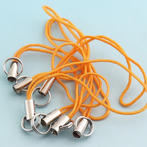 50pcs 70mm Cell Phone Strap Yellow Cell Phone Accessory Cell Phone Cords Mobile Strap Cord Cell Phone Strings