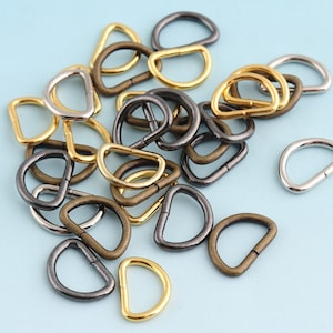 Mini D-ring 50 st 10 mm icke-svetsad metall D-ring brons D-spänne bältesspänne band D-ring läderhantverksdetaljer