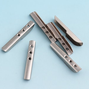 100pcs 25mm Silver Ribbon End Clamps Ribbon End Fastener Clasp Crimp Fasteners - Closures Leather End Crimps
