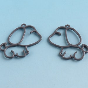 Gray Charms 15pcs 30mm Cute Charms Gog Charms Or Pendant Leather Zip Puller Cute Puller Purse Making Hardware