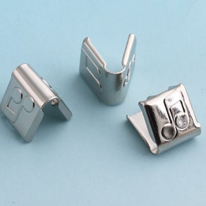 Ribbon End Clamps 50pcs 13mm Silver End cap Cute Fastener Clasp Crimp Fasteners - Closures Leather End Crimps