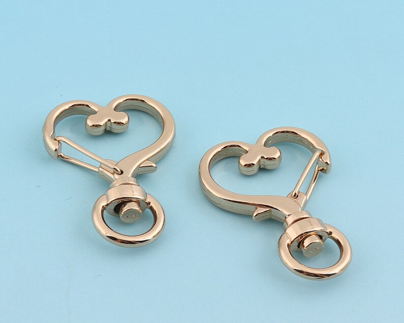 Light Golden Snap hook 10pcs 1 38 Small Heart Swivel Clasp Lobster Clasp Charming Purse Making Supplies Metal Purse Notions