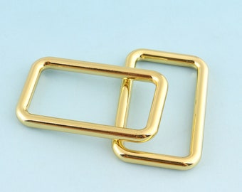 gold/silver/gunmetal Rectangular Rings 10pcs 1 3/8"(35mm) Metal Rectangle Buckle Ring for Bag Belt Loop Strap Purse Hardware