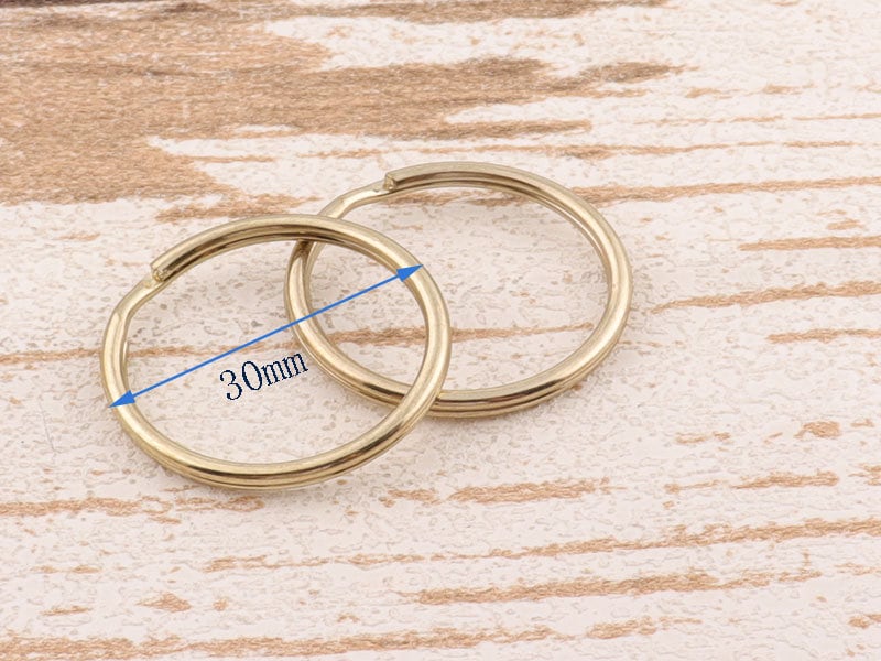 Light Golden Key Ring 30mm O Ring Large Key Fob Ring Metal Etsy