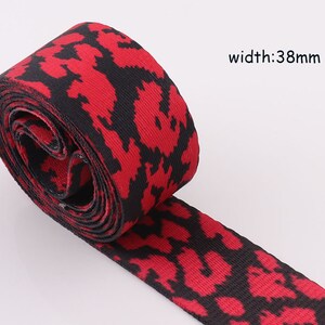Soft Webbing Black/Red Webbing 38mm Hi-Q Webbing Stripe Webbing belt Canvas Webbing Key Fobs Strap Webbing Purse Strap