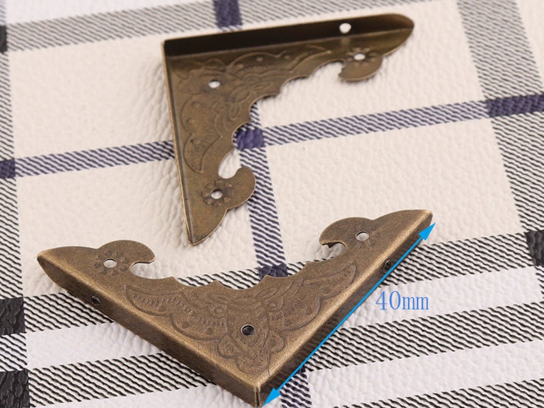 8pcs Bronze Corners 1 58 40mm Embossed Corner Decorative Corner Protector\u00a0Metal Corner Protector Tips Decorative Bracket Box Decoration