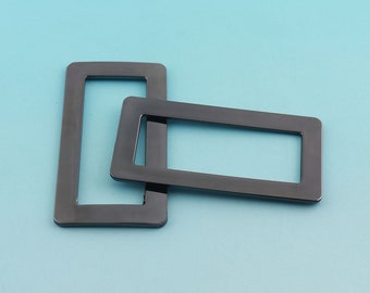 48mm Ultrathin Gunmetal Rectangle Rings Metal Rectangle Ring Belt Buckle Purse Strap Ring Sac à main Accessoires