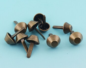 Pies de monedero 50pcs 12 * 20mm bronce antiguo cabezas de uñas manchas redondas manchas cono manchas cabezas de clavoparas para studs bolsa / cinturón de cuero Craft