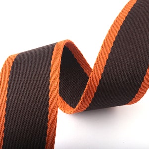 Dark Brown Webbing Stripes Straps 38mm Webbing Purse Leash Webbing Belt Key Fobs Strap for Totes, Backpacks,Bag