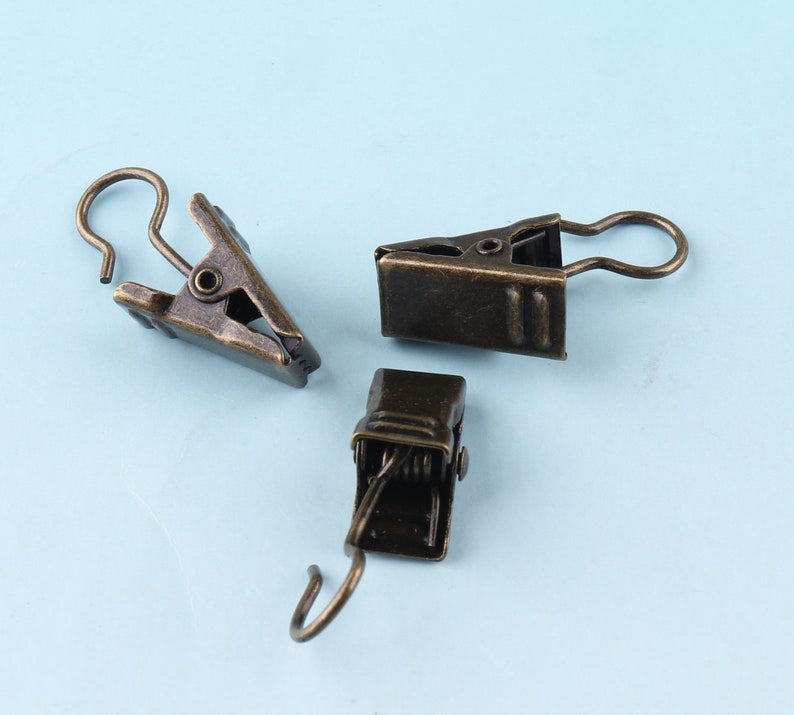 Bronze Alligator clips 20 pcs 18 mm Metal curtain clips Hair Accessories Spring Alligator clips Wholesale Clips with hook