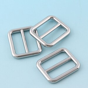 Silver Adjuster Buckle 6pcs 20mm Metal/Alloy Slide Belt Buckle Tri Bar Buckles Strap Buckle Adjuster Slider Buckle Bag  Handware