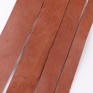 Cowhide Leather Strap 19-50mm Orange Natural Leather Strips Bag Straps Genuine Leather Handles Belt Straps Soft Leather Supplies
