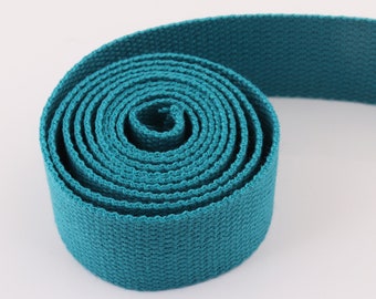 Cotton Webbing 3/5yards*38mm Turquoise Webbing Solid color Webbing Fabric belt Canvas Webbing Key Fobs Strap Webbing Bag strap