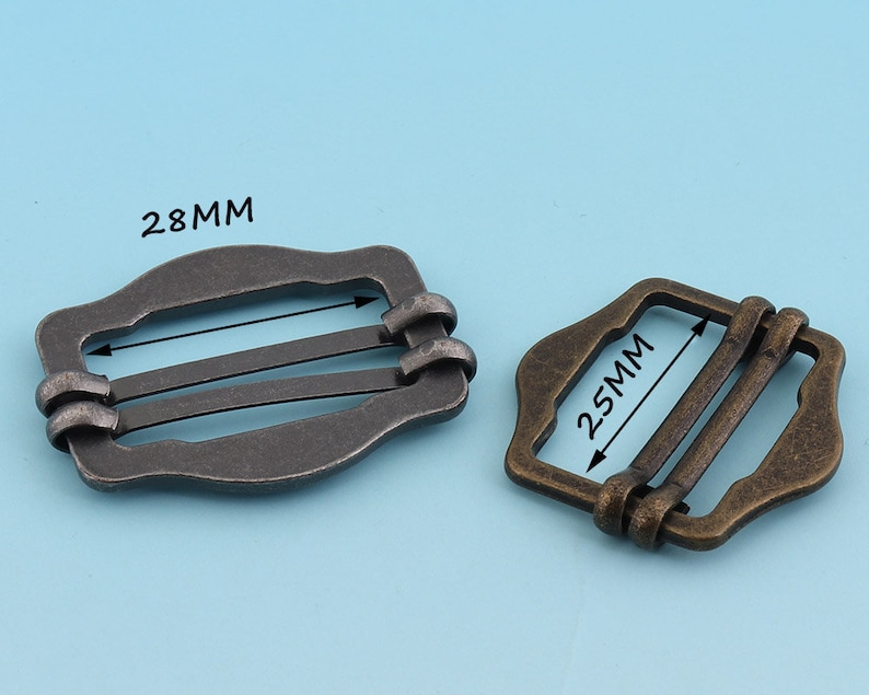 Antique Belt Buckle 8pcs 25mm28mm Adjuster Buckle Tri Bar Buckles Strap Buckle Adjuster Fastener Webbing Notion Handbag Handware