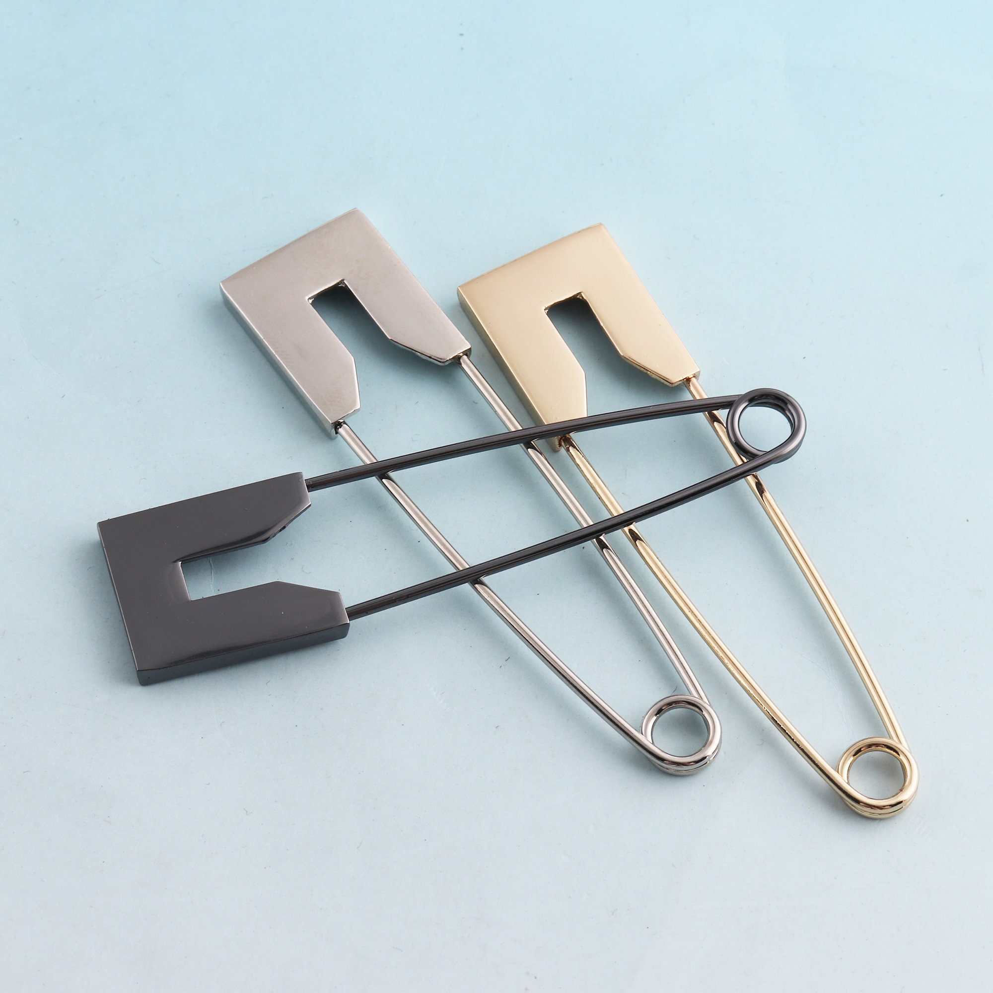 Large Safety Pins Strong Blanket Pins 86mm Sharp Jumbo Pins Gold&silver  Kilt Needle Brooch for Sewing Stitch Maker Knitted Fabric-6pcs 