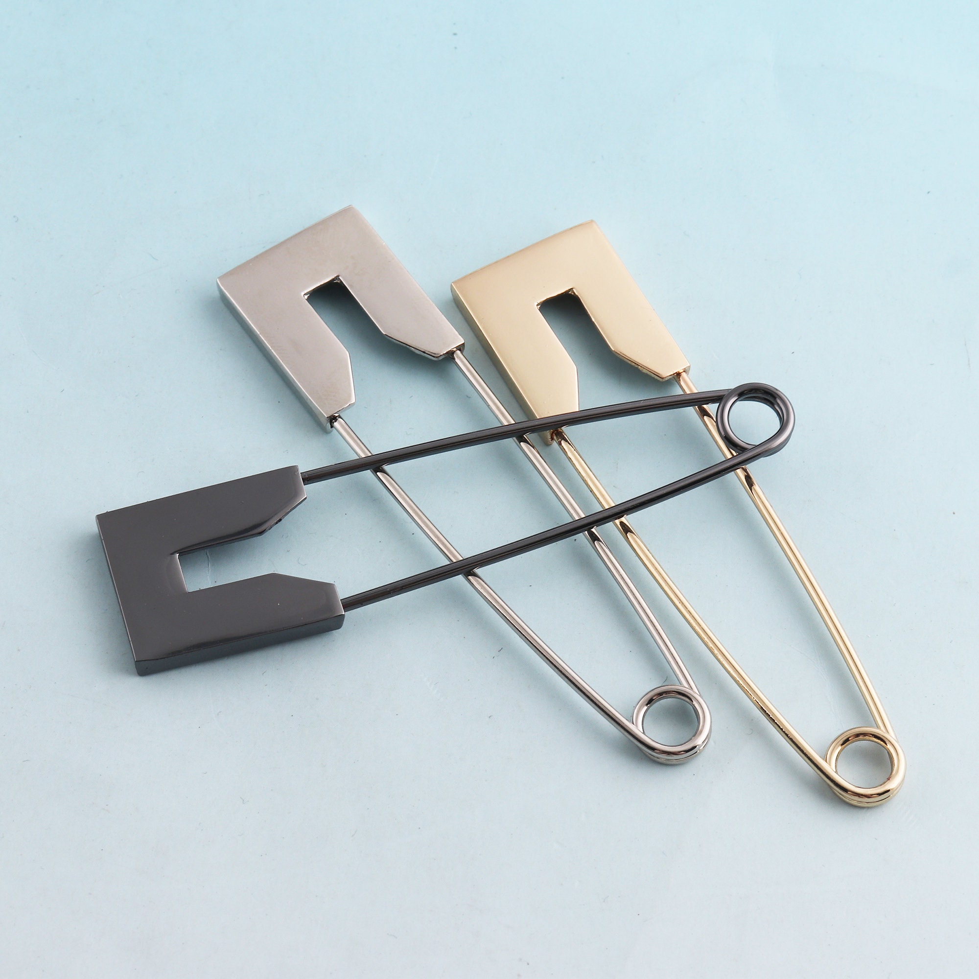 Silver Safety Pins 80mm Shawl Pins Giant Jumbo Safety Pins Flat